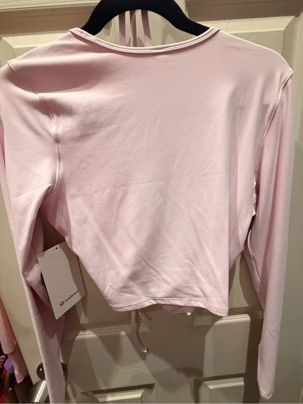 LULULEMON nulu long sleeve cropped wrap PINK ORGANZA SIZE LARGE